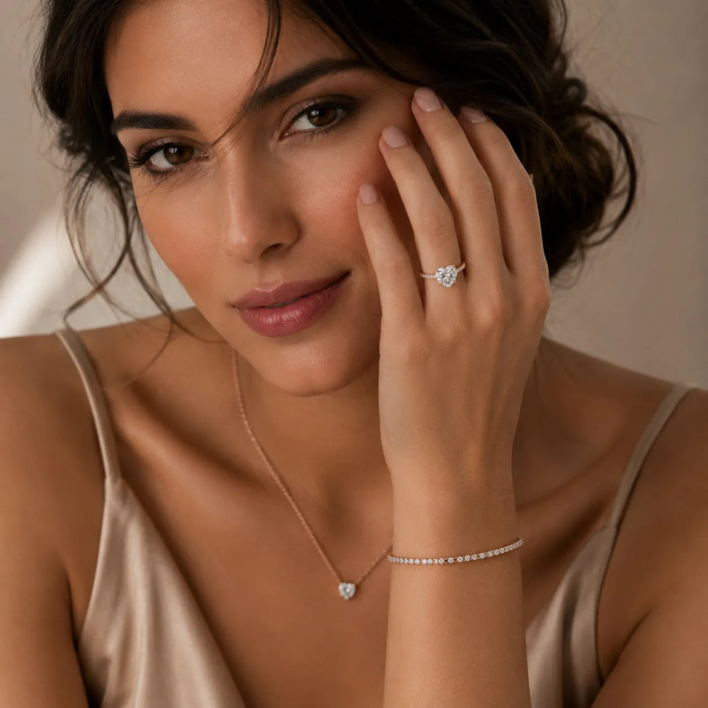 Elegant Pavé Solitaire Engagement Ring