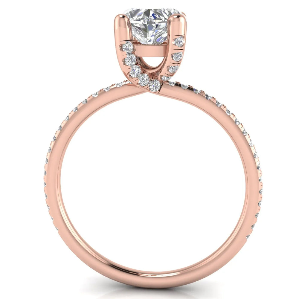 Elegant Pavé Solitaire Engagement Ring