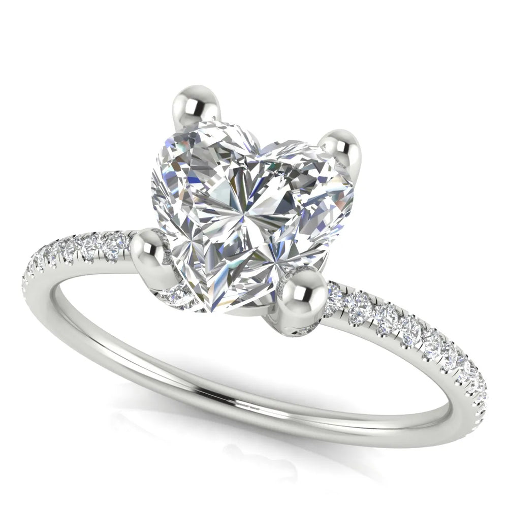Elegant Pavé Solitaire Engagement Ring