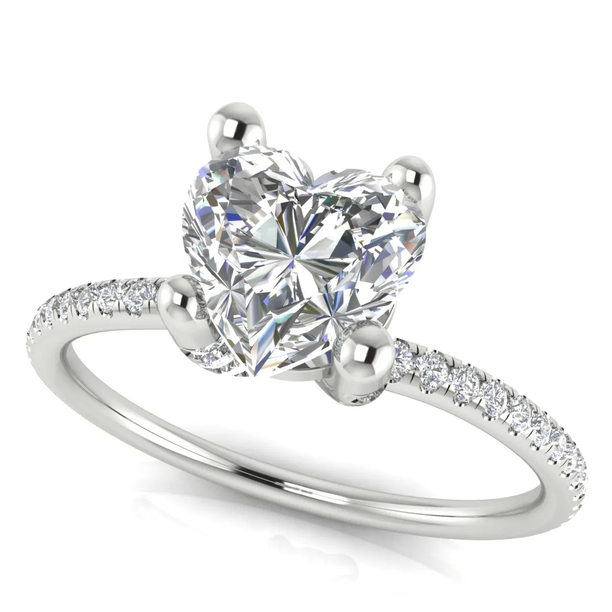 Elegant Pavé Solitaire Engagement Ring