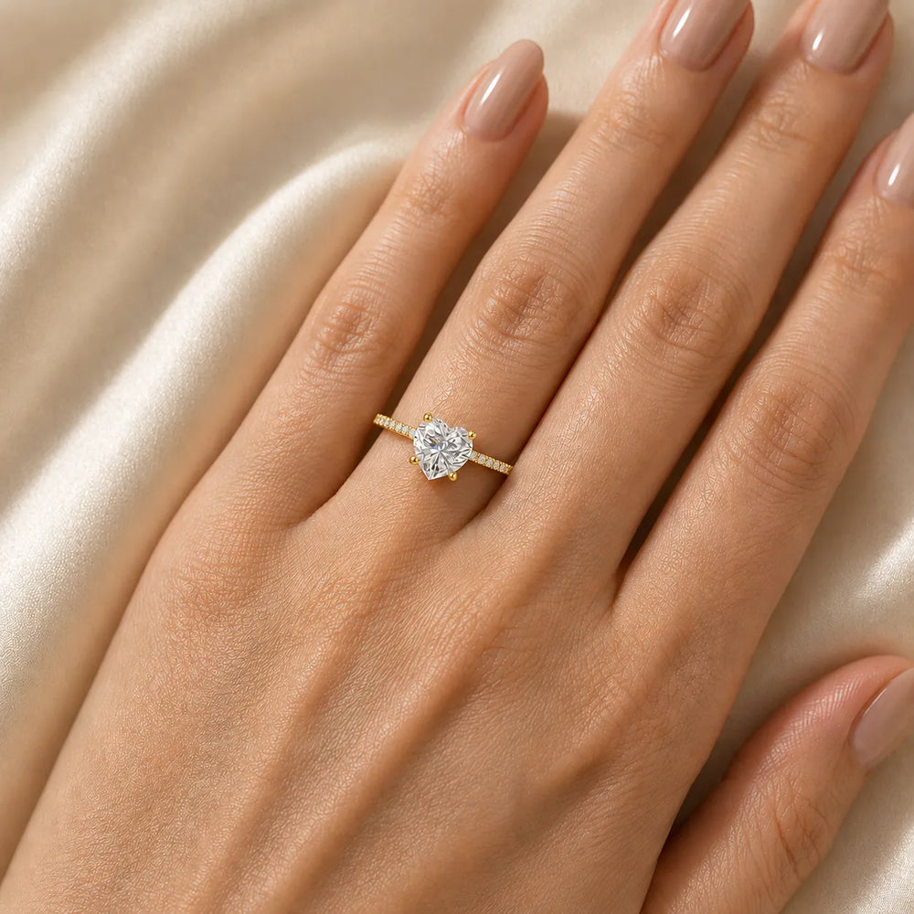 Elegant Pavé Solitaire Engagement Ring