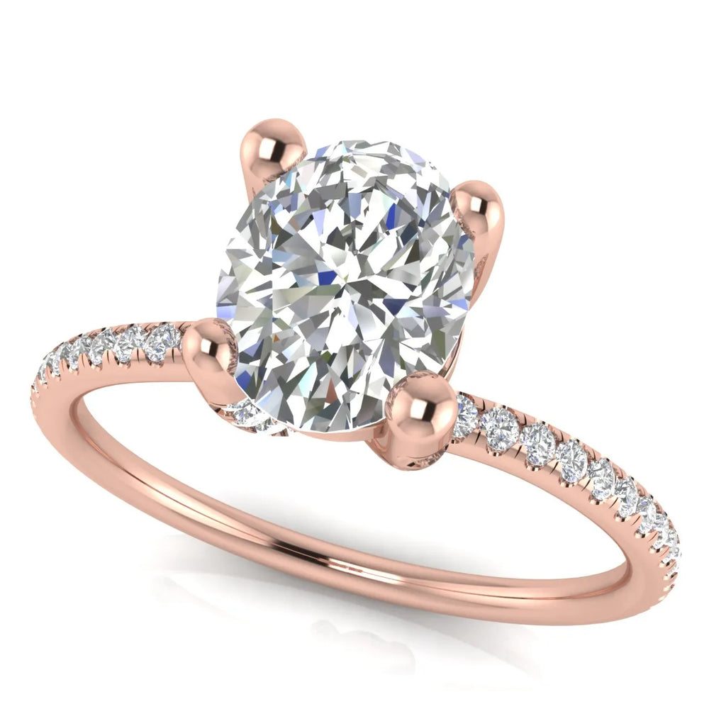 Elegant Pavé Solitaire Engagement Ring