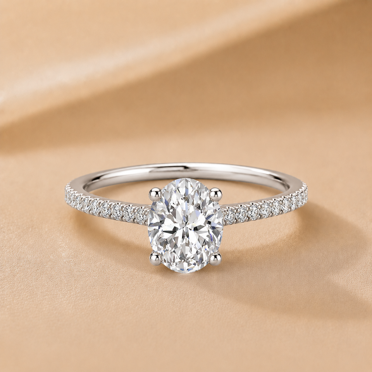 Elegant Pavé Solitaire Engagement Ring