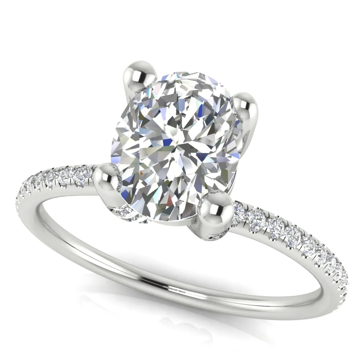 Elegant Pavé Solitaire Engagement Ring