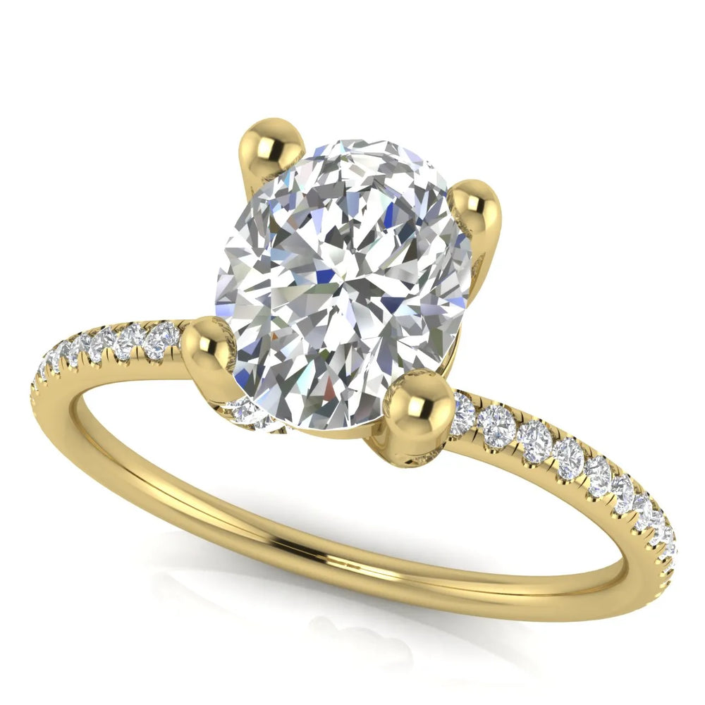 Elegant Pavé Solitaire Engagement Ring