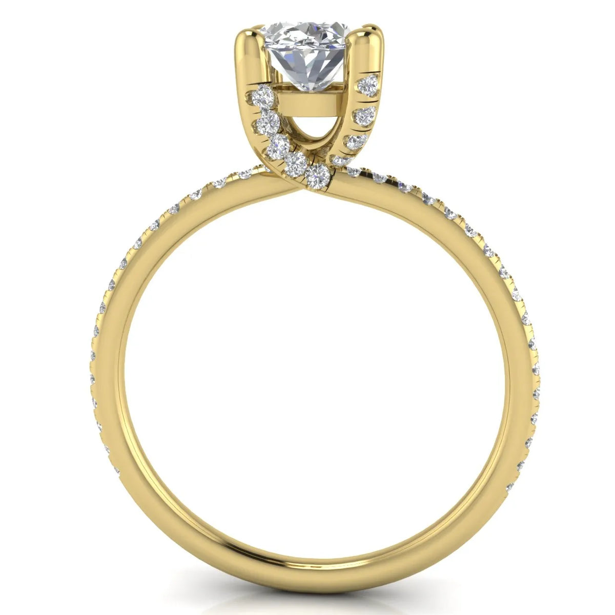 Elegant Pavé Solitaire Engagement Ring