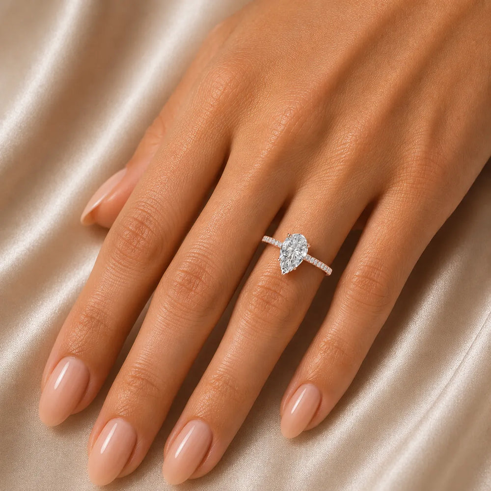 Elegant Pavé Solitaire Engagement Ring
