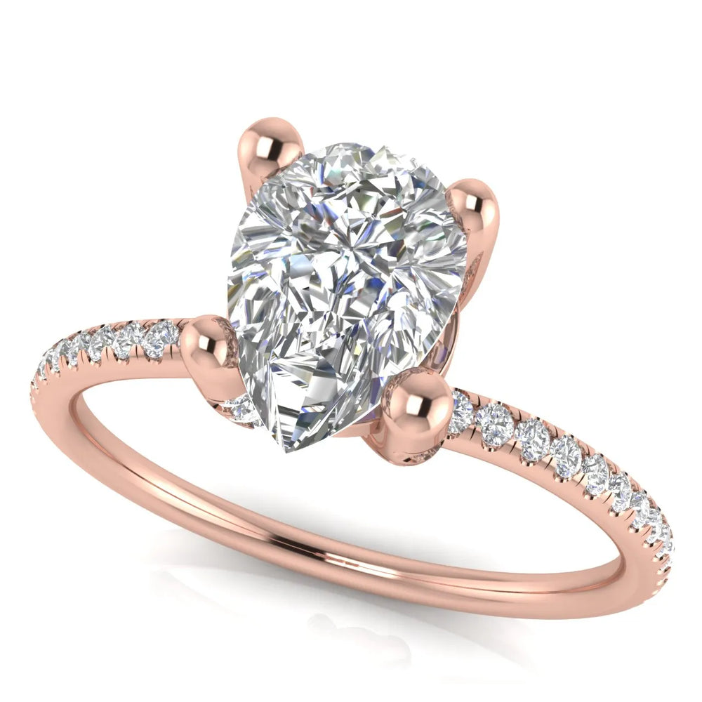 Elegant Pavé Solitaire Engagement Ring