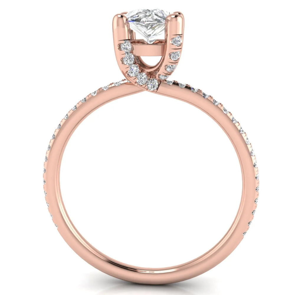 Elegant Pavé Solitaire Engagement Ring