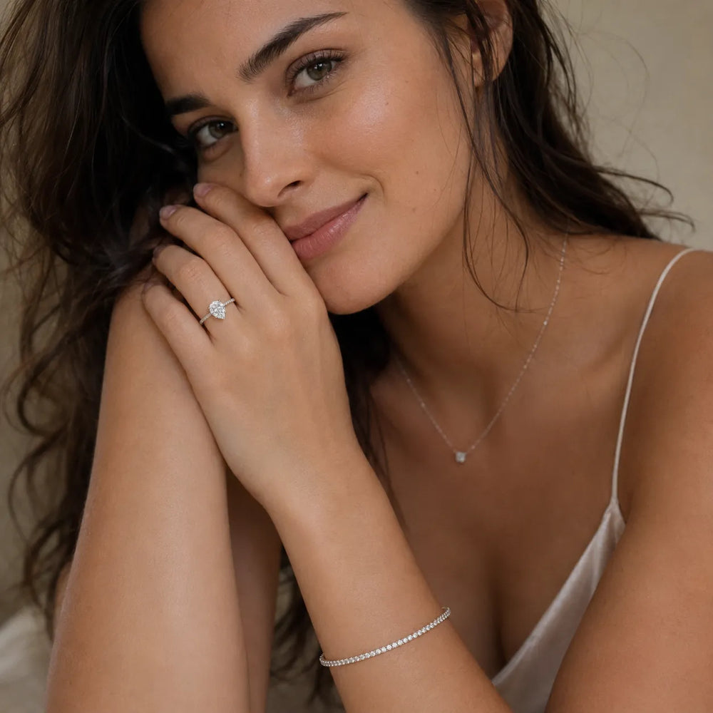 Elegant Pavé Solitaire Engagement Ring