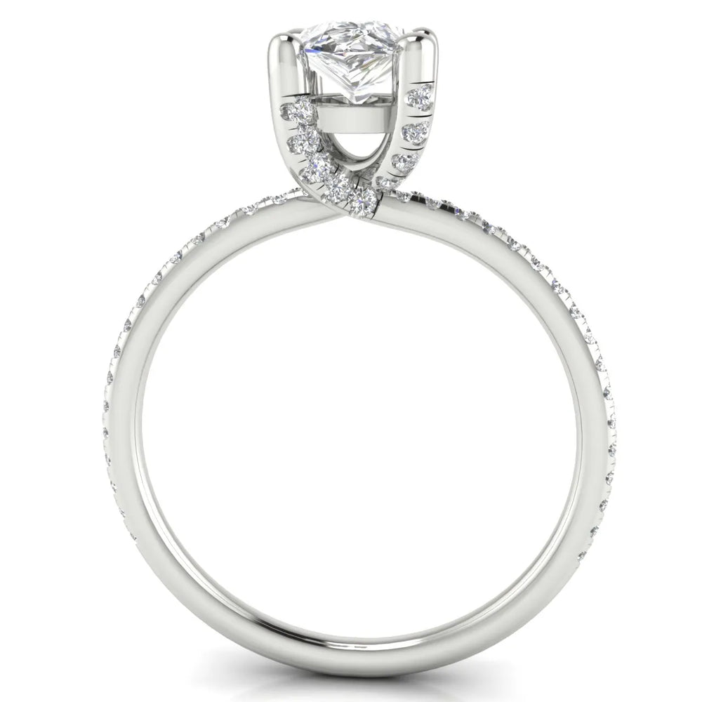 Elegant Pavé Solitaire Engagement Ring
