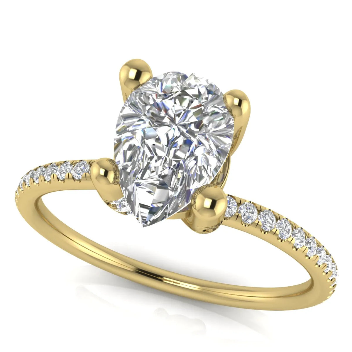 Elegant Pavé Solitaire Engagement Ring