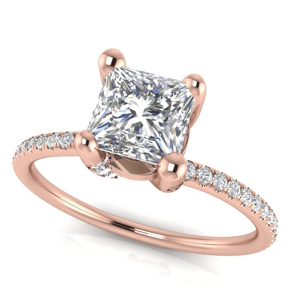 Elegant Pavé Solitaire Engagement Ring