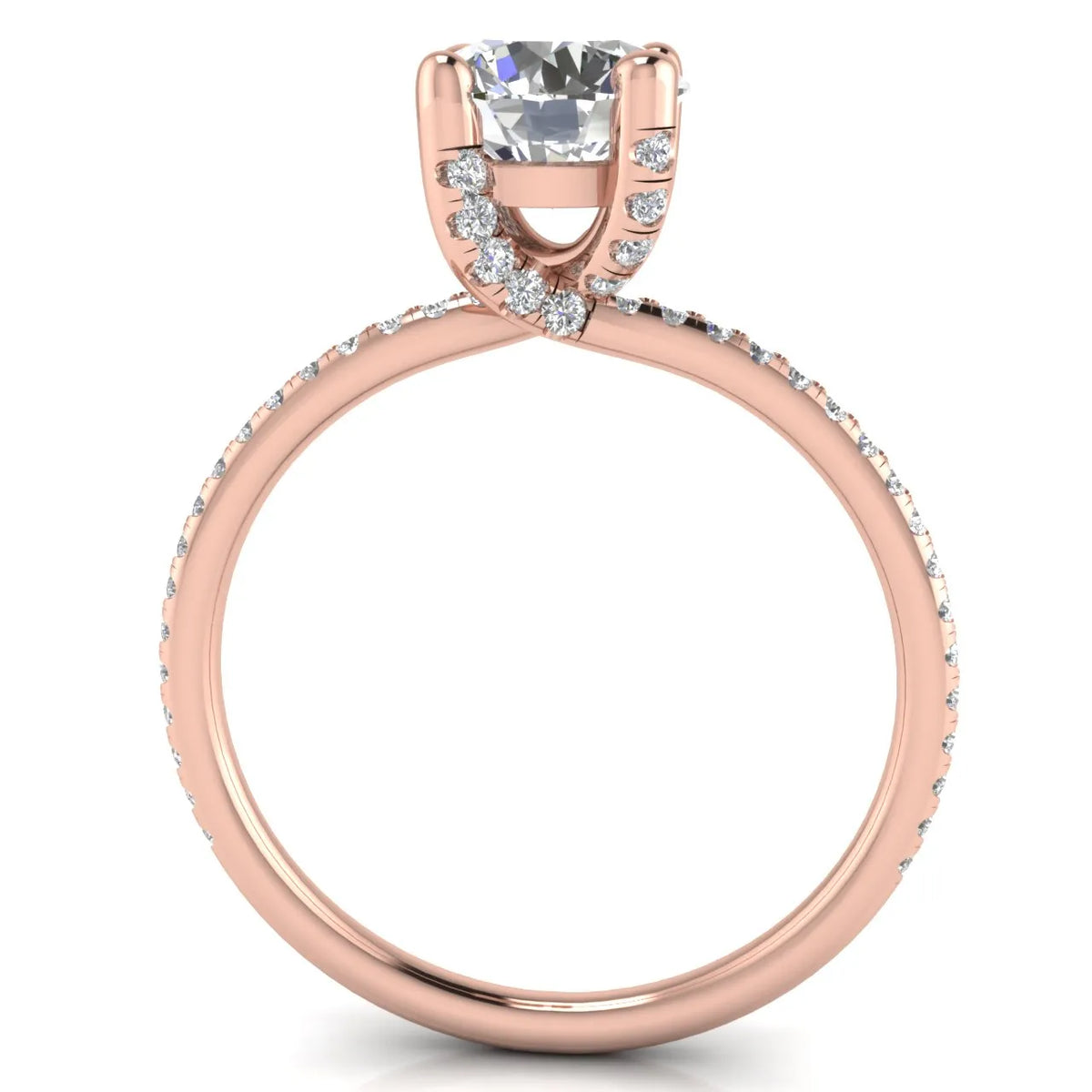 Elegant Pavé Solitaire Engagement Ring