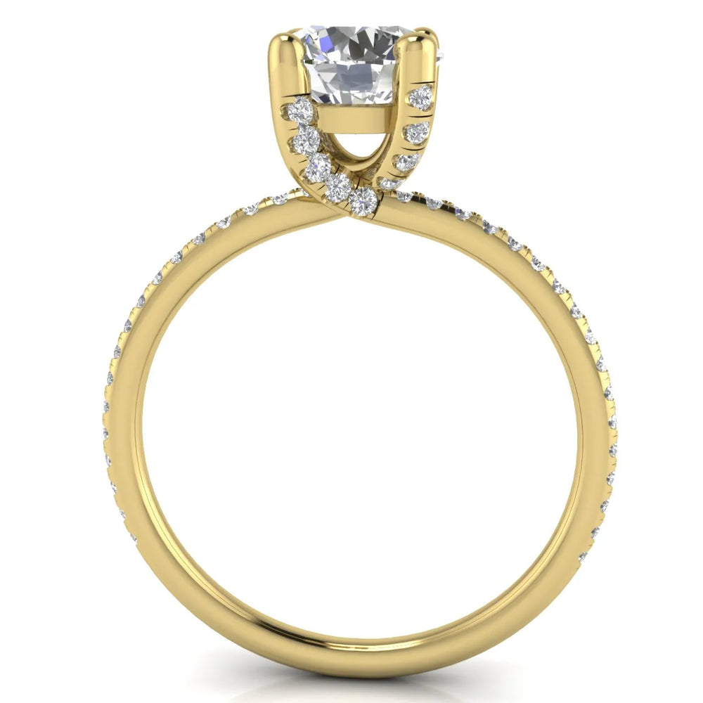 Elegant Pavé Solitaire Engagement Ring