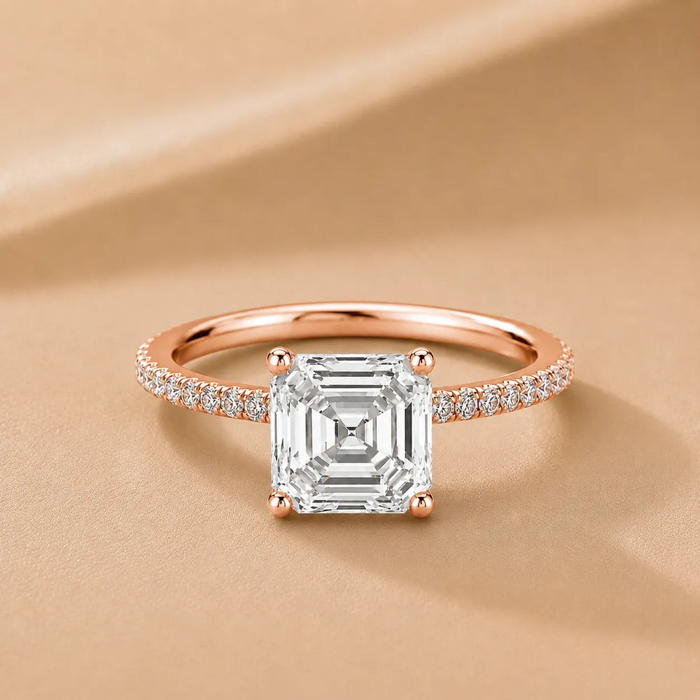 Elegant Pavé Solitaire Engagement Ring