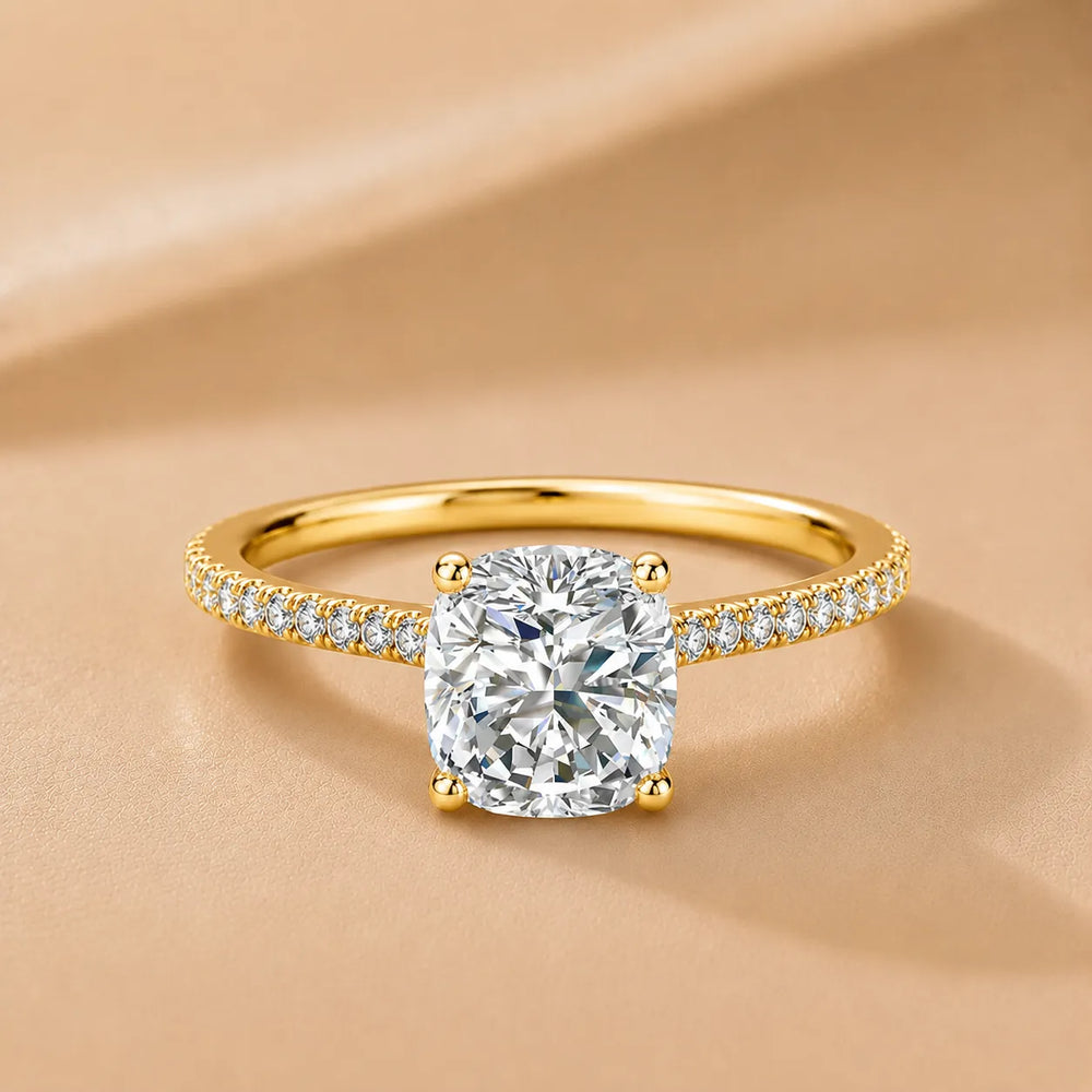 Elegant Pavé Solitaire Engagement Ring