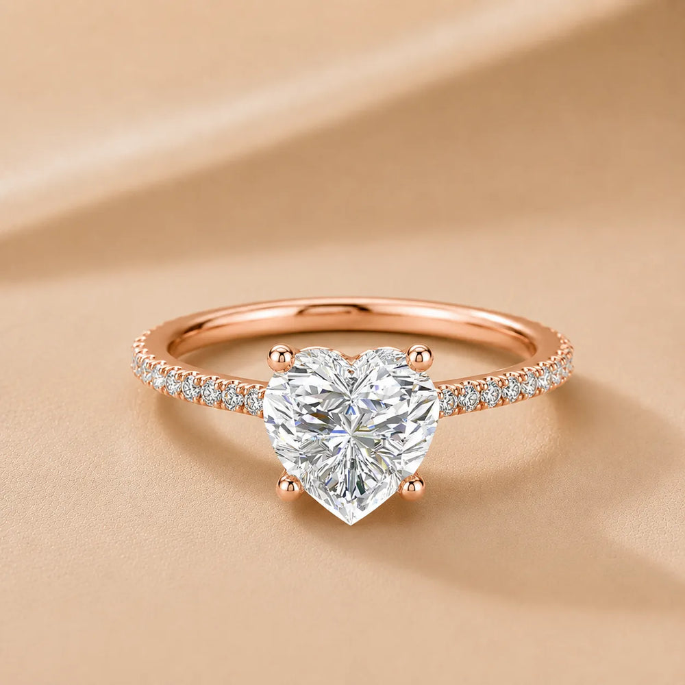 Elegant Pavé Solitaire Engagement Ring