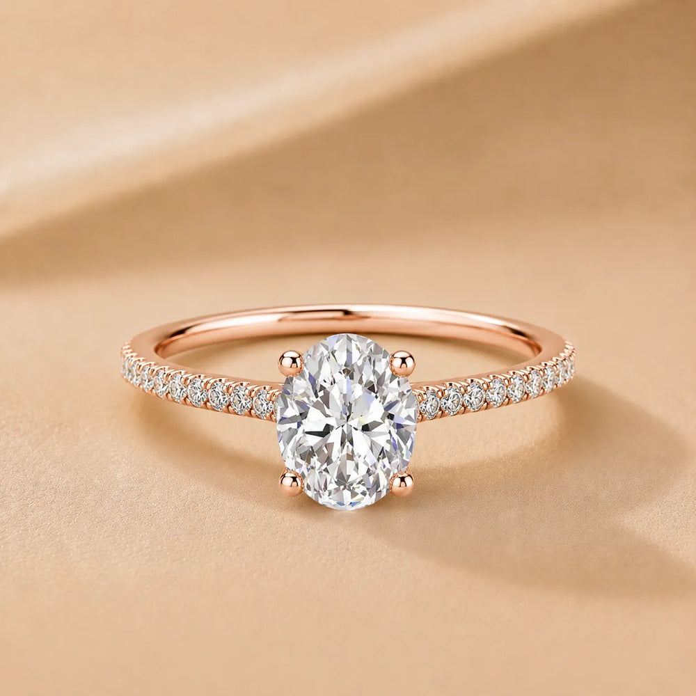 Elegant Pavé Solitaire Engagement Ring