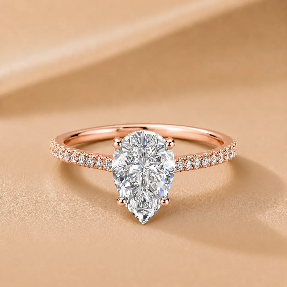 Elegant Pavé Solitaire Engagement Ring