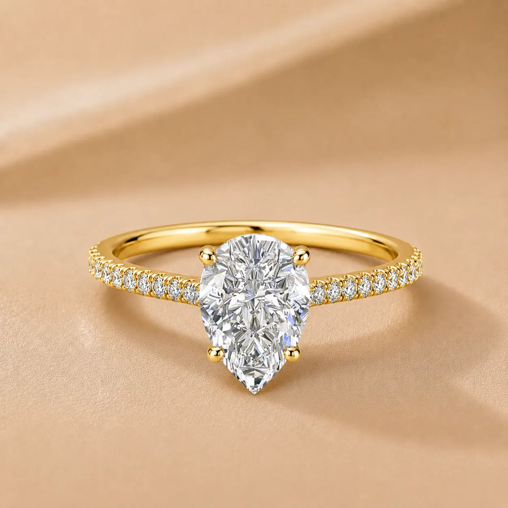Elegant Pavé Solitaire Engagement Ring
