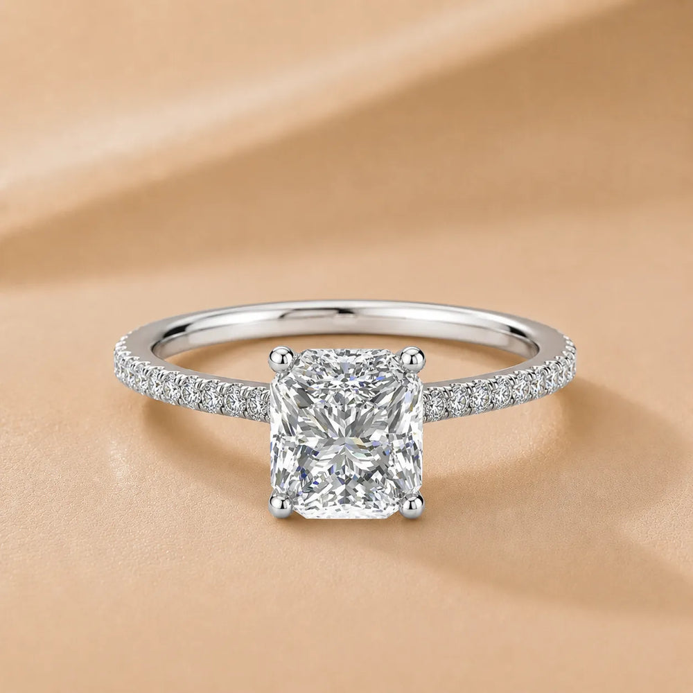 Elegant Pavé Solitaire Engagement Ring