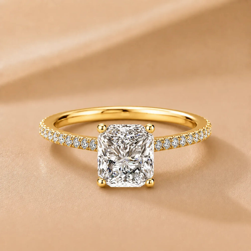 Elegant Pavé Solitaire Engagement Ring