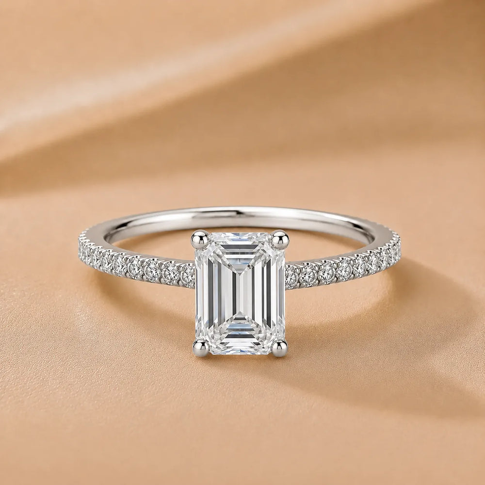 Elegant Pavé Solitaire Engagement Ring
