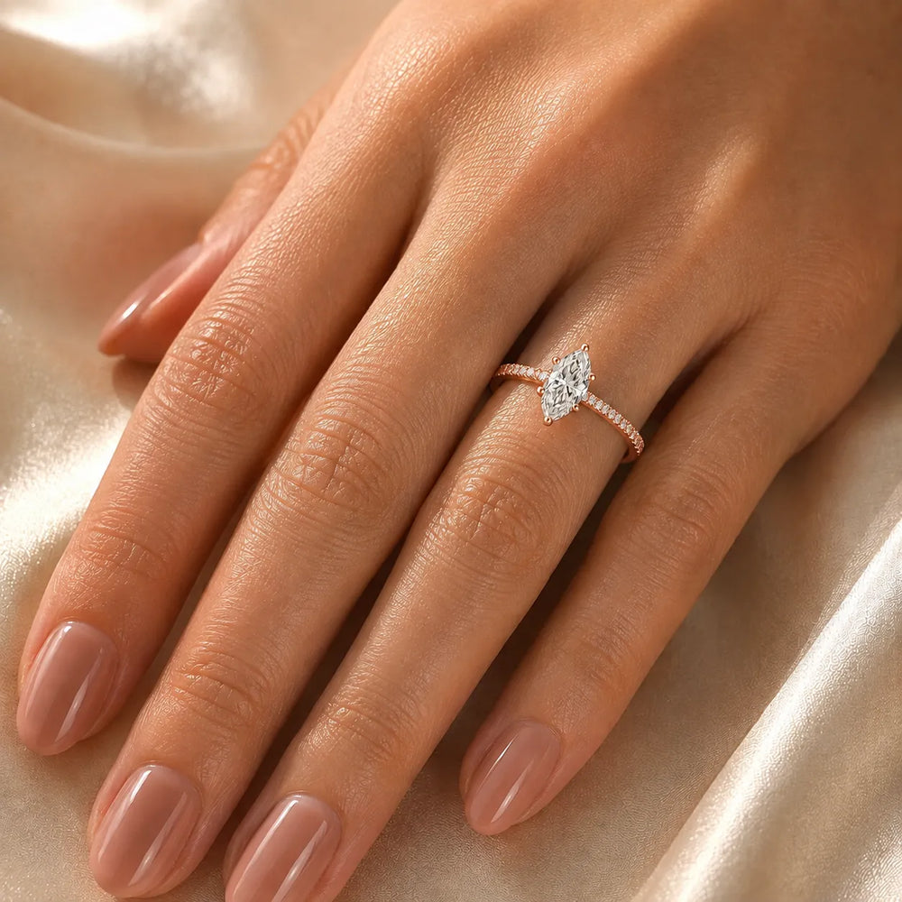 Elegant Pavé Solitaire Engagement Ring