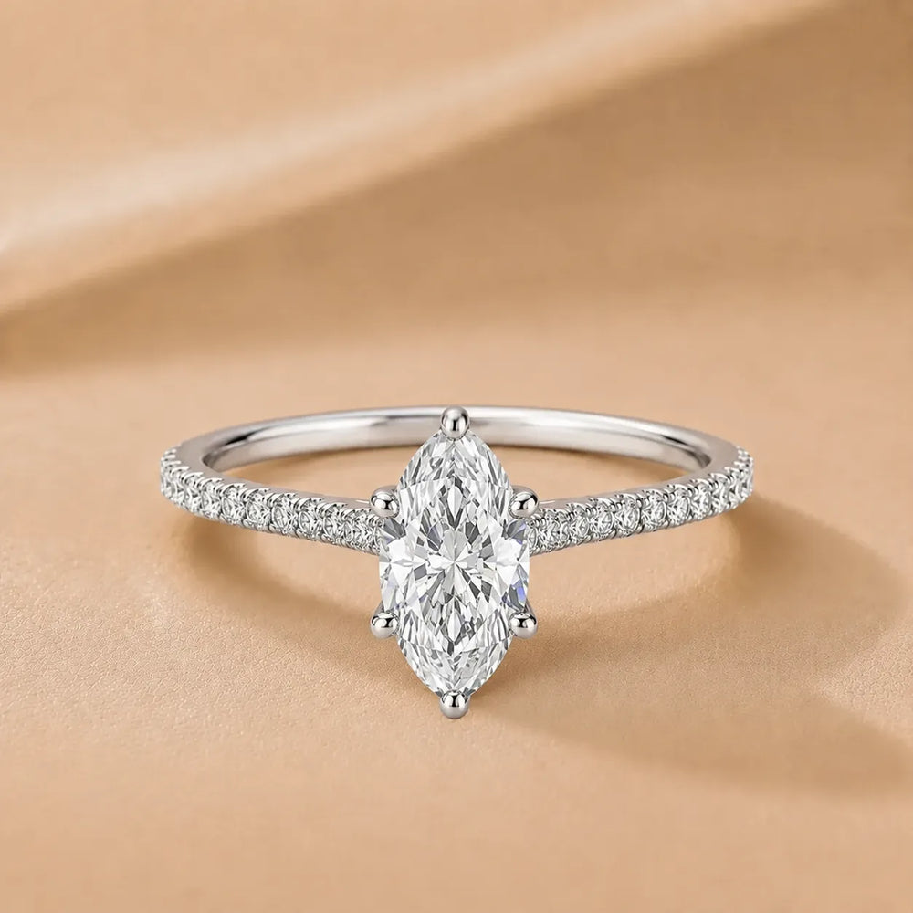 Elegant Pavé Solitaire Engagement Ring