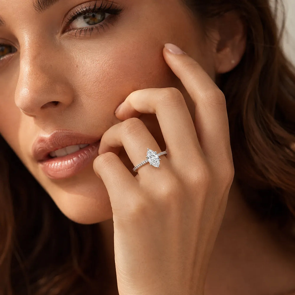 Elegant Pavé Solitaire Engagement Ring