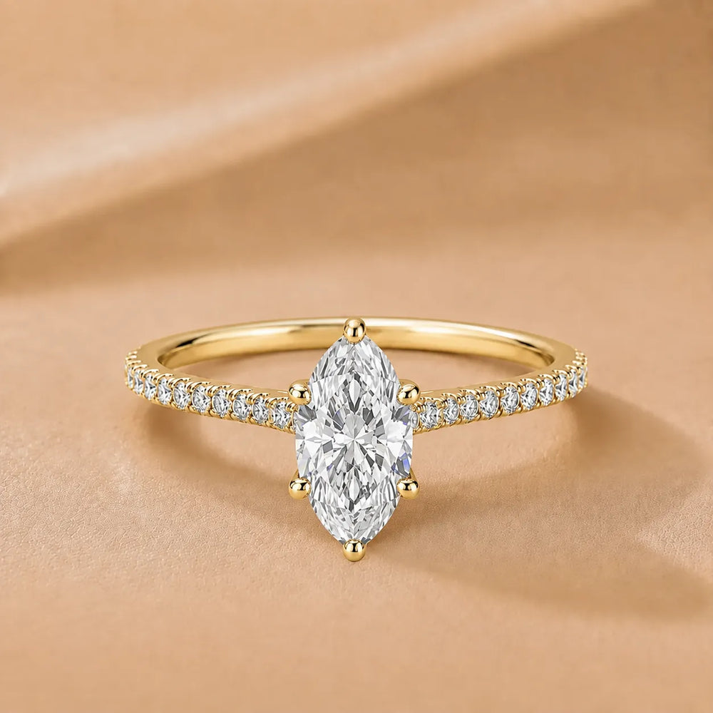 Elegant Pavé Solitaire Engagement Ring