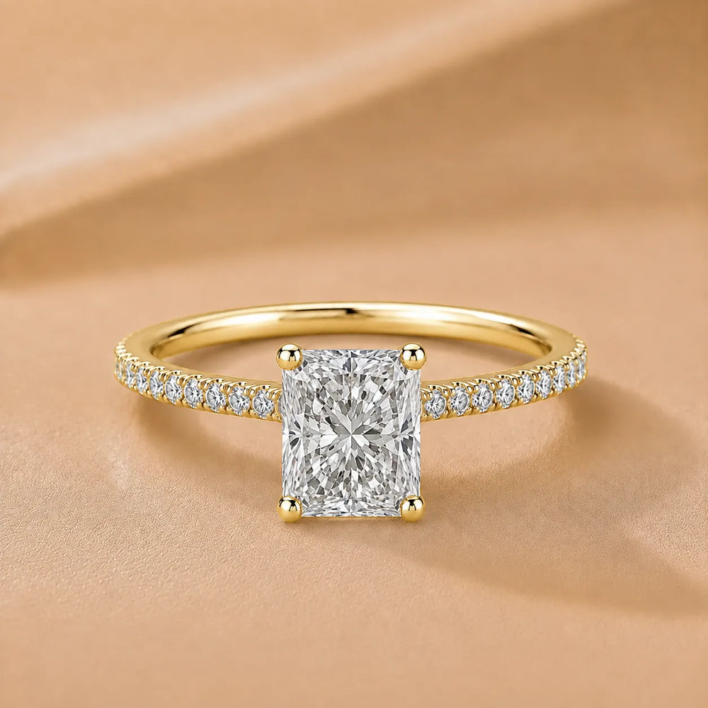 Elegant Pavé Solitaire Engagement Ring