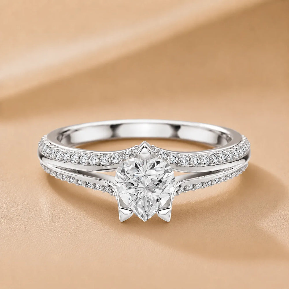 Promise of the Heart Ring with Side Stone