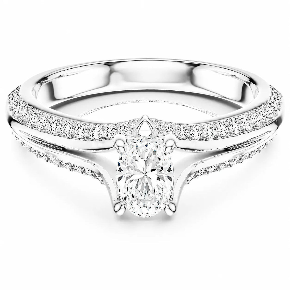 Promise of the Heart Ring with Side Stone – (925 Sterling Silver) – Round (925 Sterling Silver)