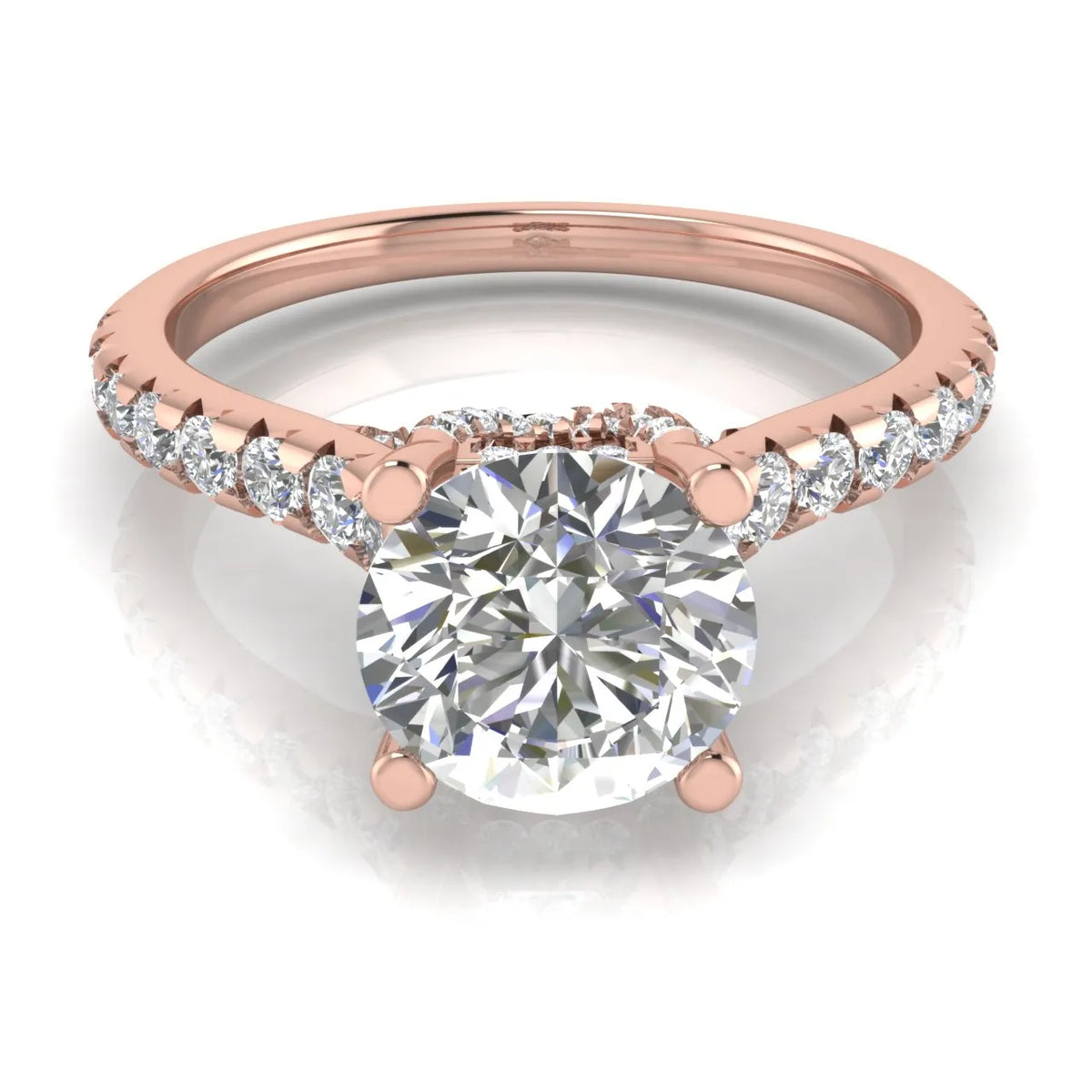 Classic Pavé Accent Solitaire Ring