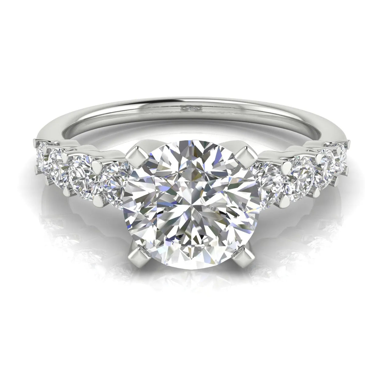 Elegant Solitaire Ring with Accent Stones