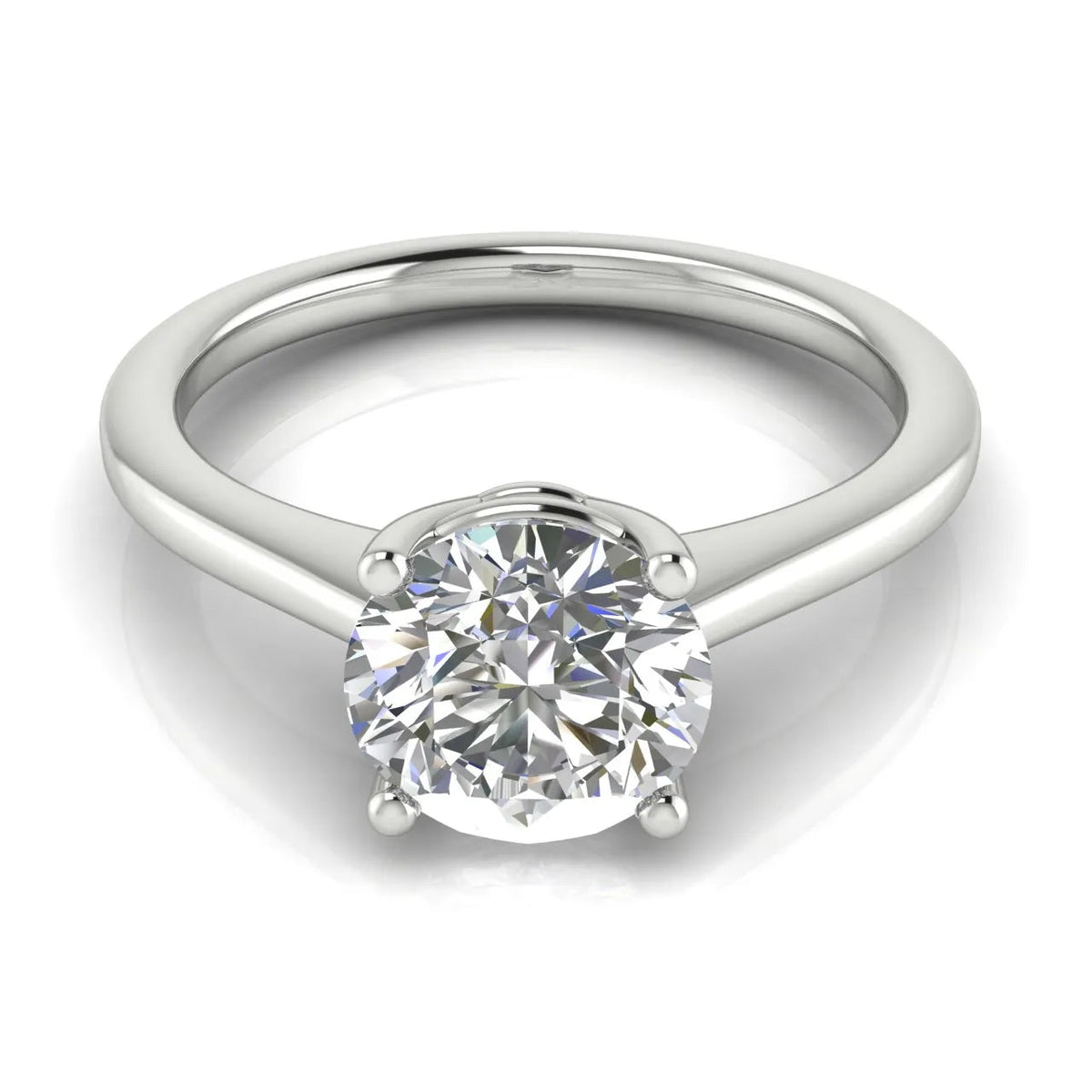 Vintage-Inspired Milgrain Engagement Ring – Round (925 Sterling Silver)