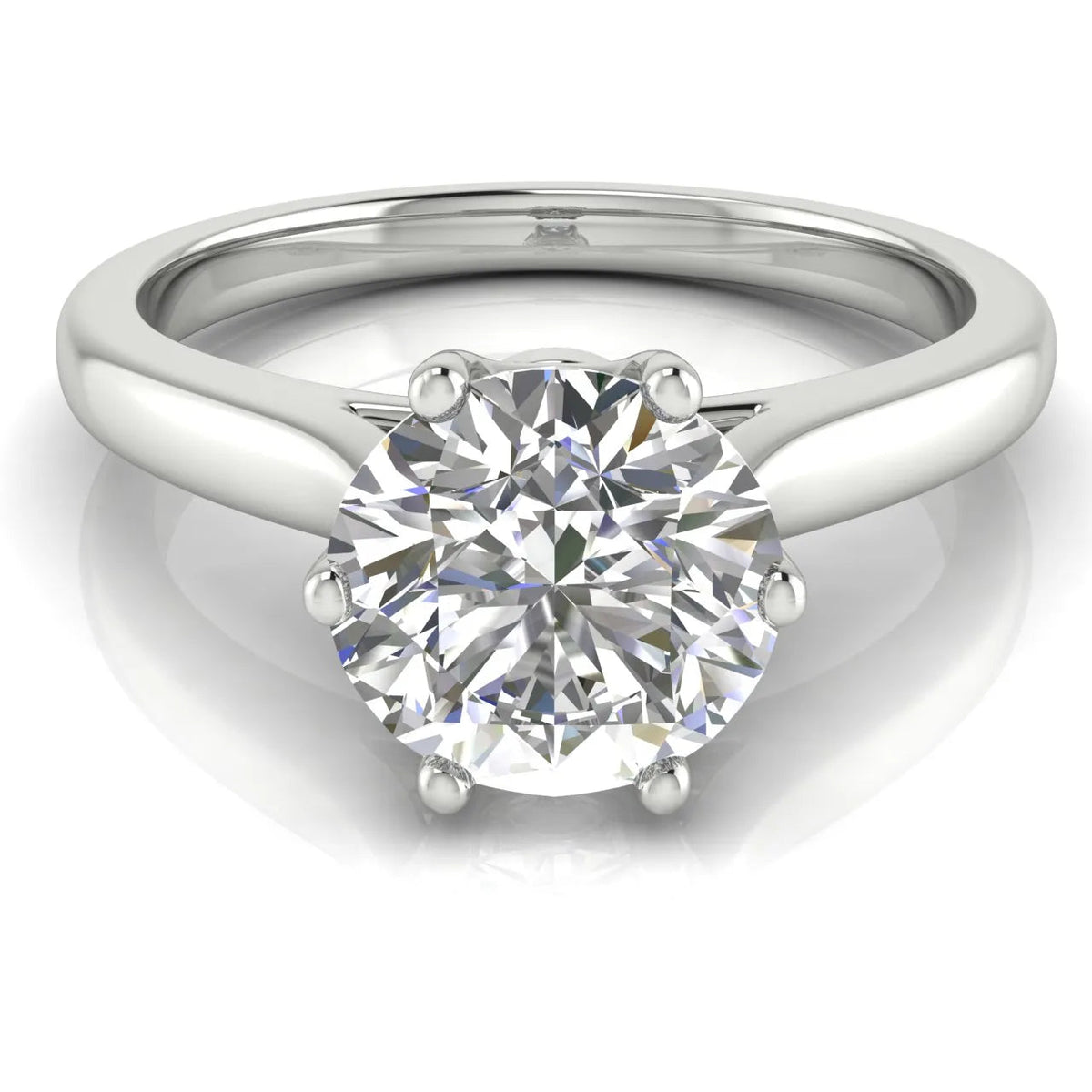 Romantic Solitaire Ring with Timeless Design – Round (925 Sterling Silver)
