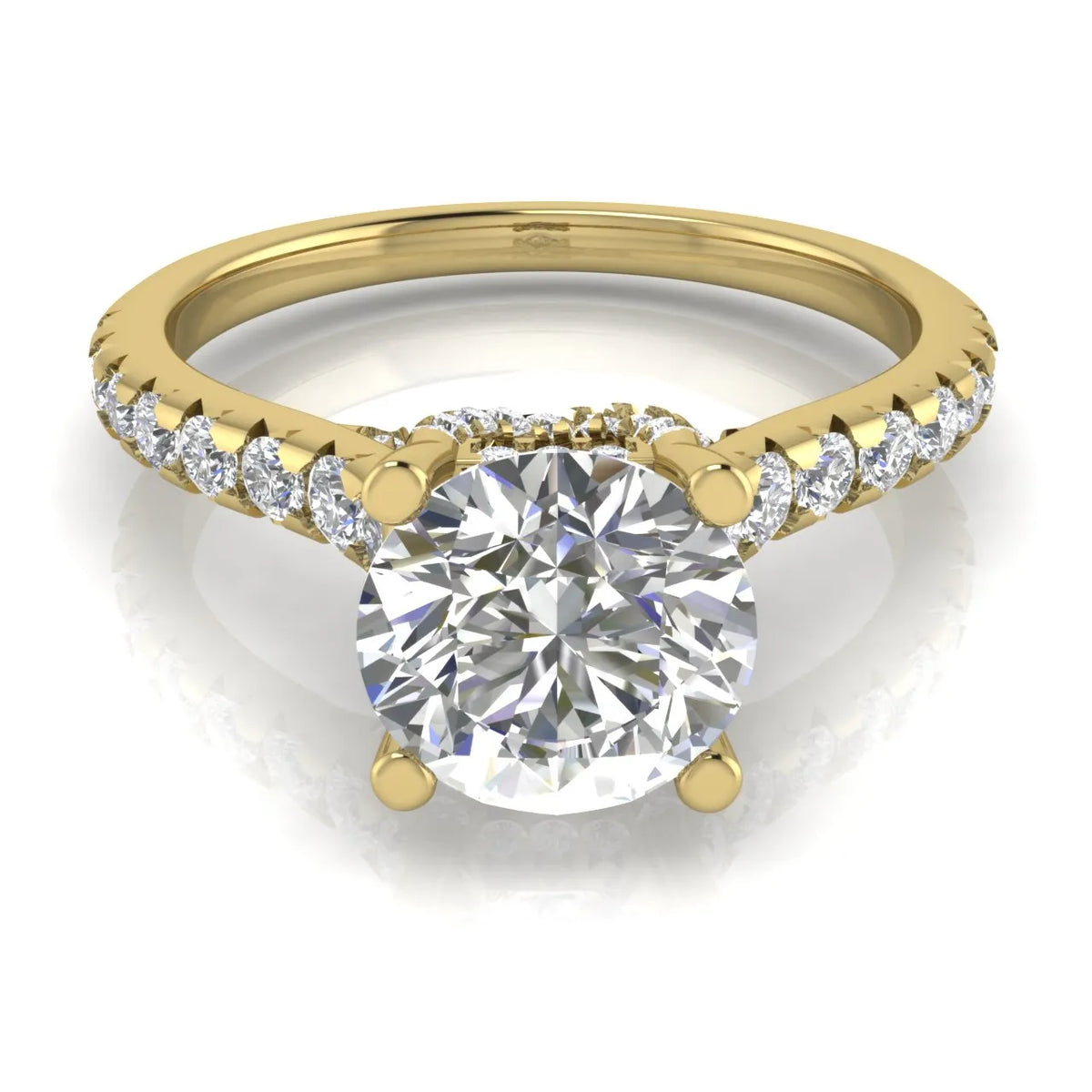 Classic Pavé Accent Solitaire Ring