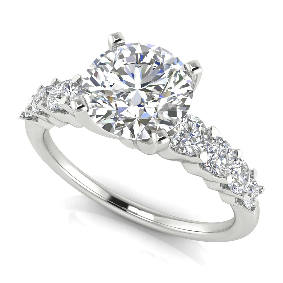 Elegant Solitaire Ring with Accent Stones
