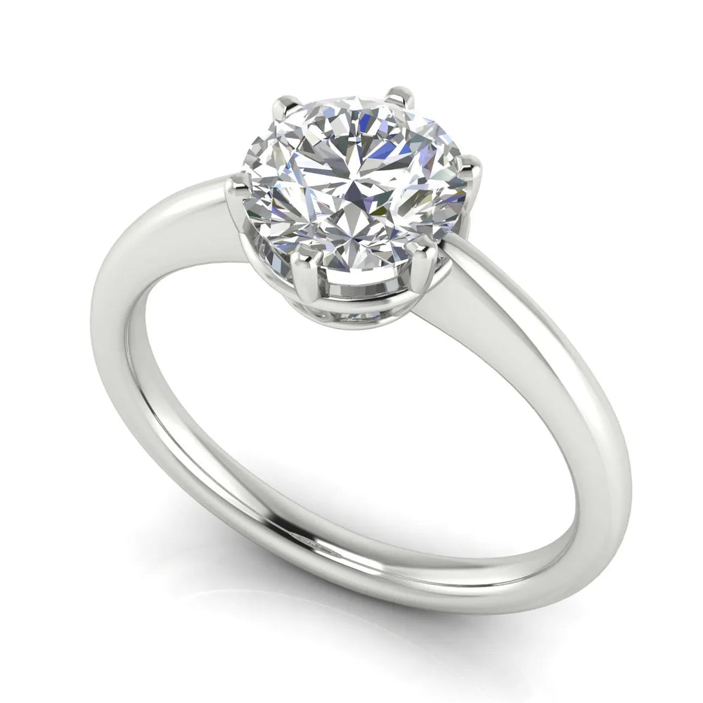 Elegant Solitaire Ring with Classic Prong Setting – Round (925 Sterling Silver)