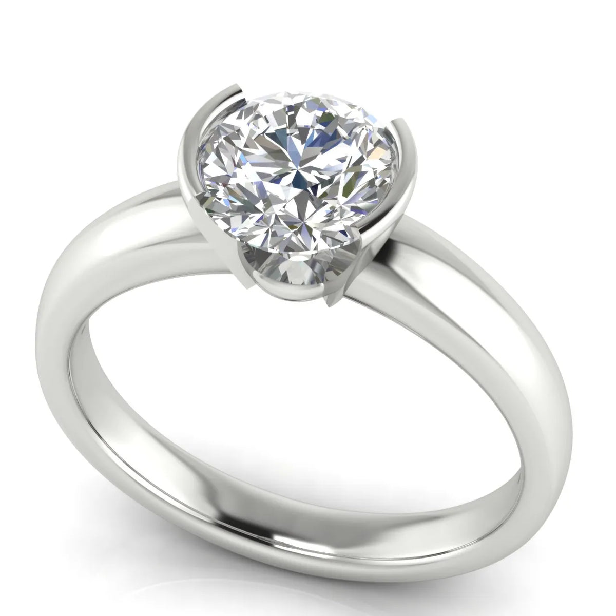 Modern Bezel-Inspired Solitaire Engagement Ring