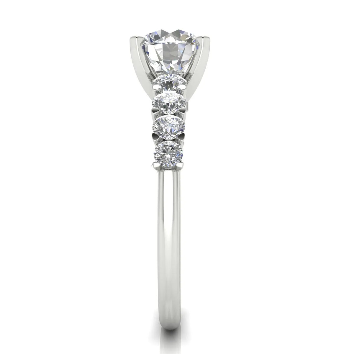 Elegant Solitaire Ring with Graduated Accent Stones