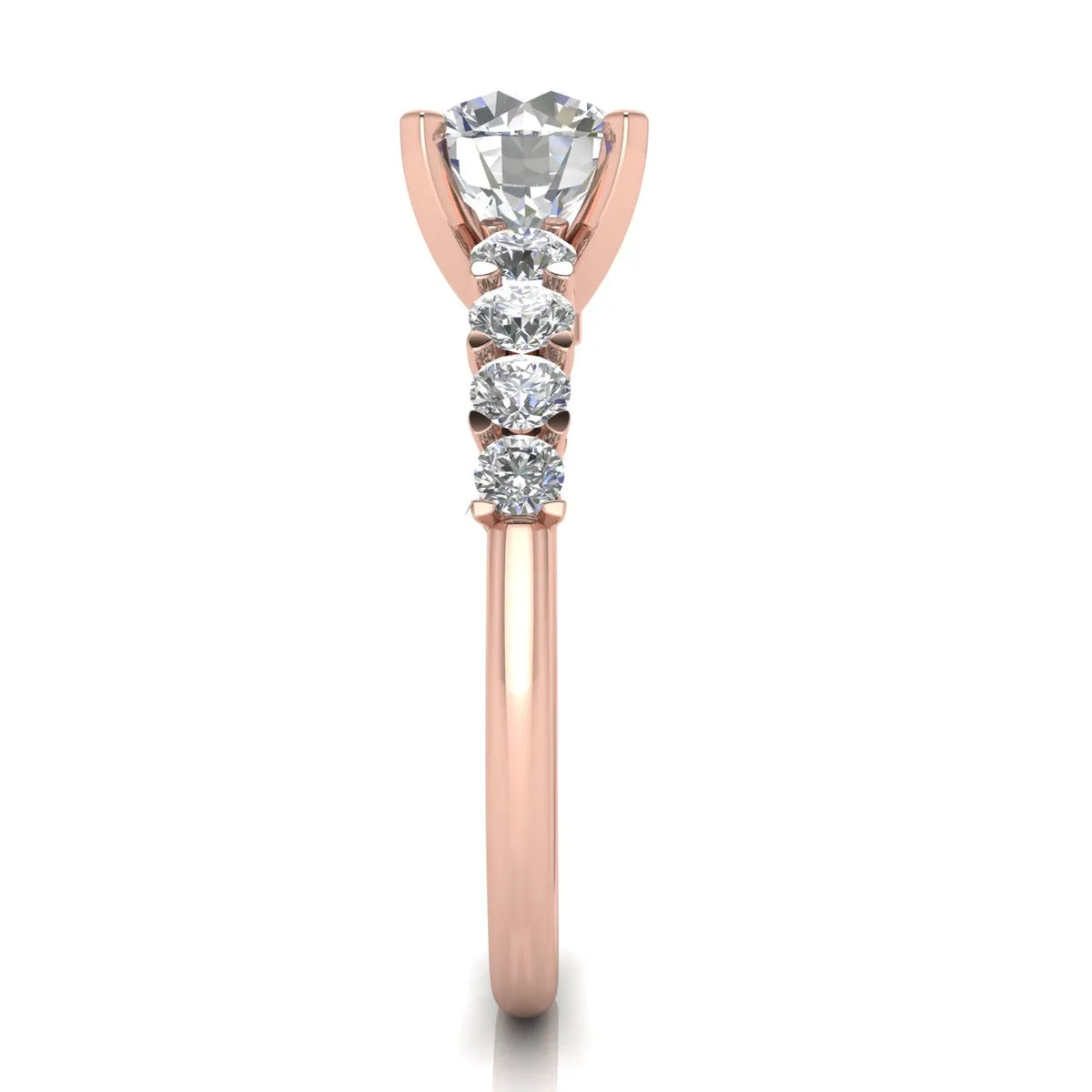 Elegant Solitaire Ring with Graduated Accent Stones