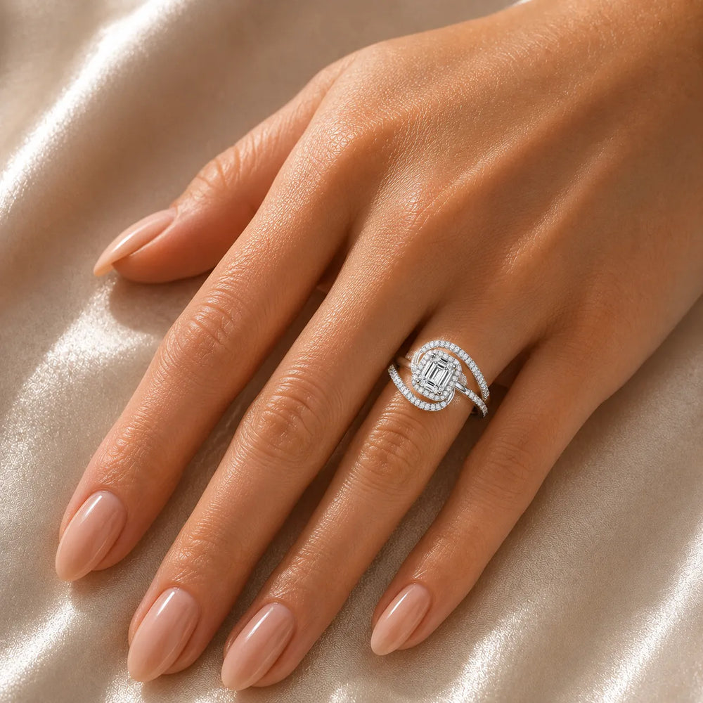 Oval Radiance Twist Engagement Ring