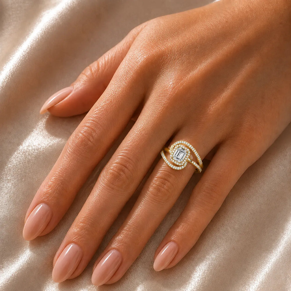 Oval Radiance Twist Engagement Ring