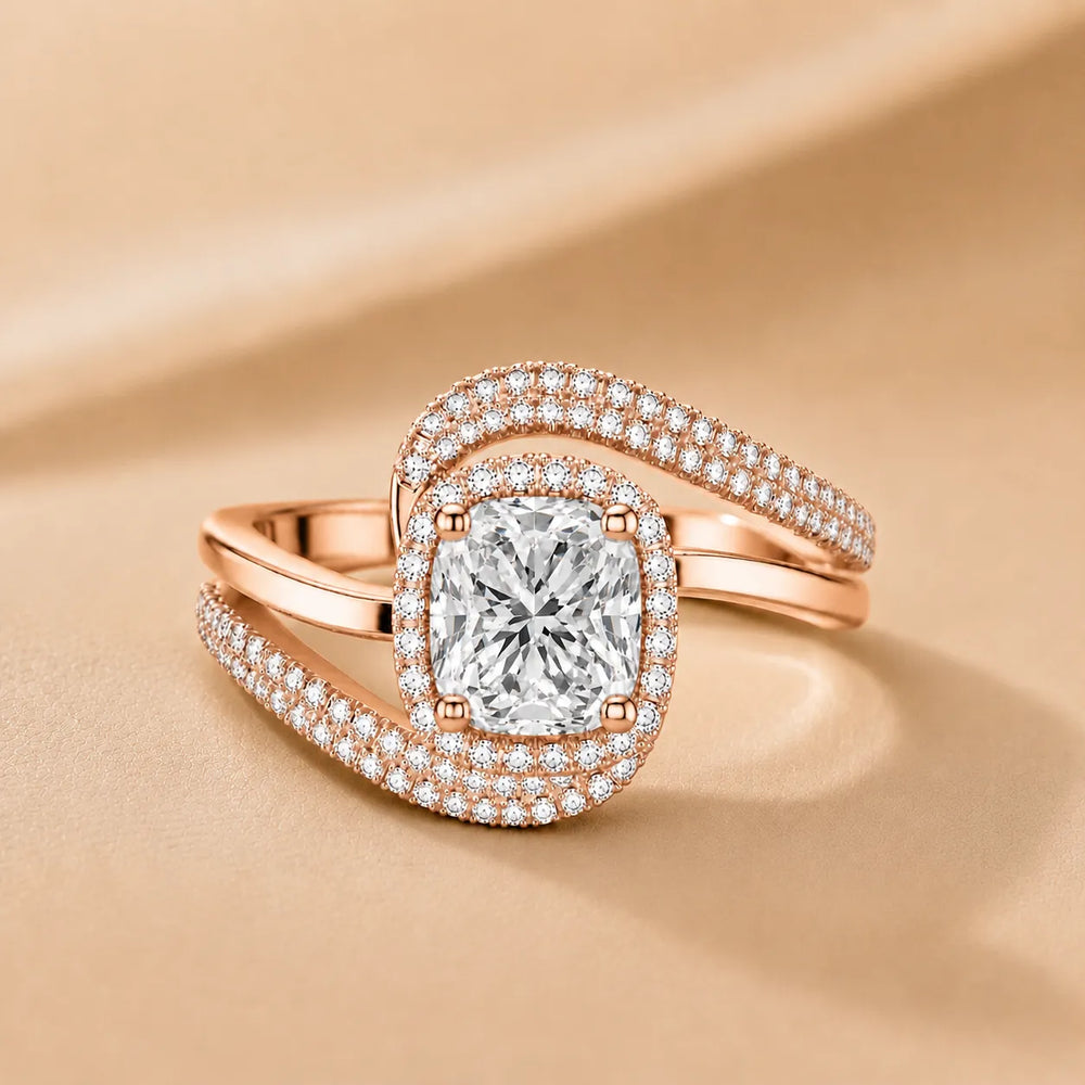 Oval Radiance Twist Engagement Ring