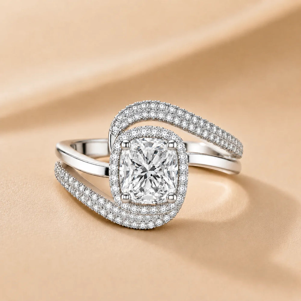 Oval Radiance Twist Engagement Ring