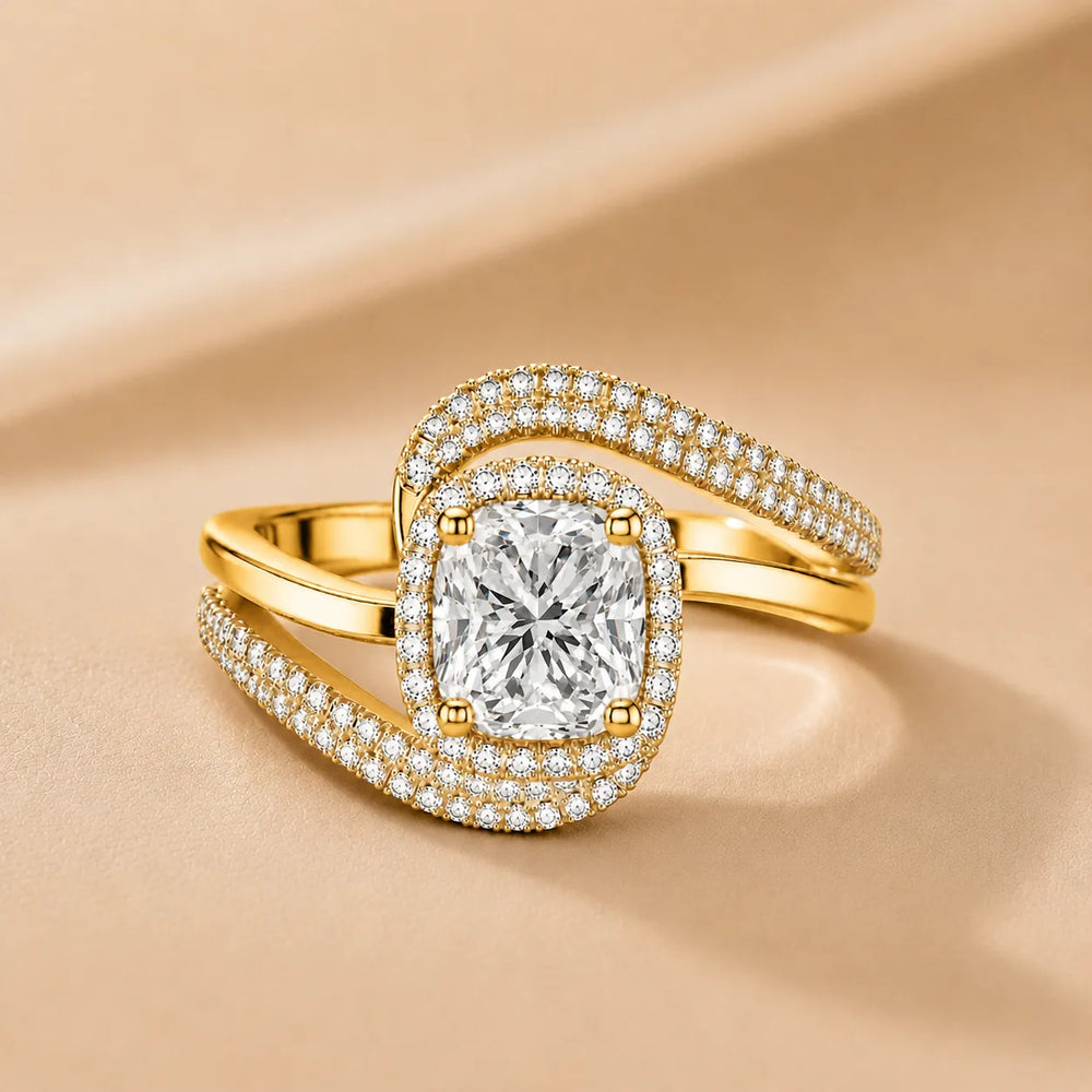 Oval Radiance Twist Engagement Ring